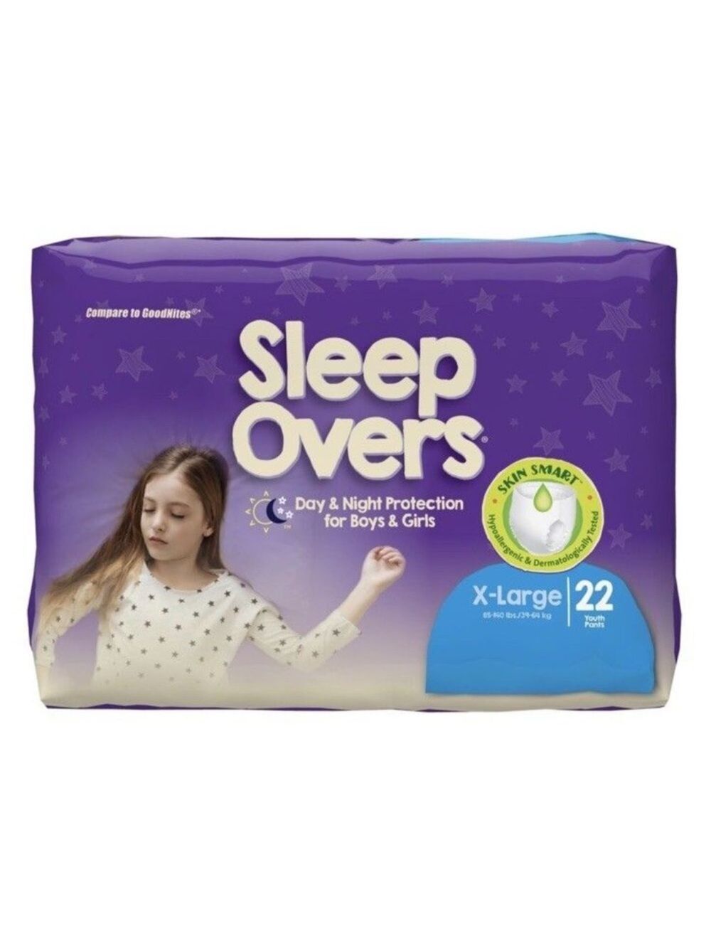 Sleep Overs by Cuties Youth X-Large - Day & Overnight Protection 85-140 lbs